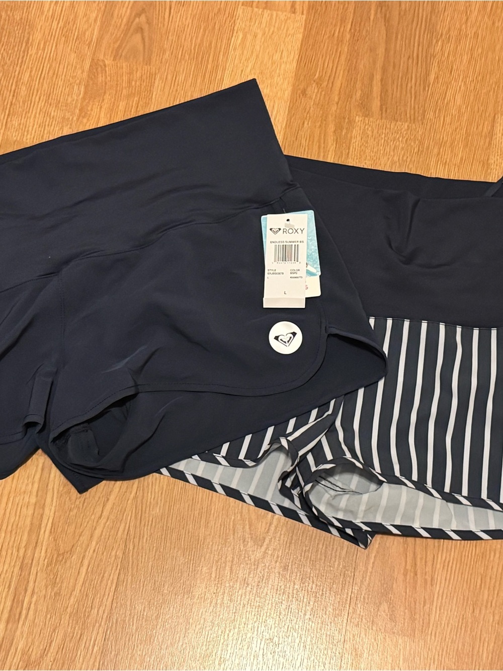 Two Roxy Women's Navy Swim/Board Shorts- Size L
